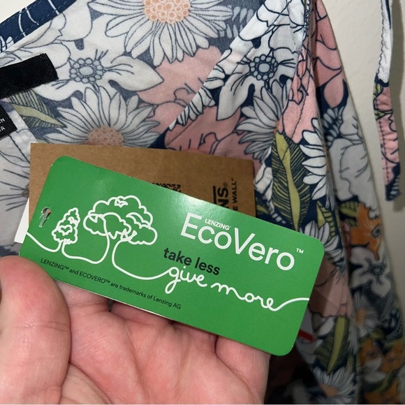 NWT Women’s Size L Vans Retro Sleeveless Tie Mini Floral Dress Bohemian Flowy - Picture 5 of 6